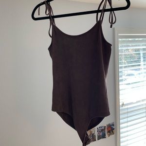 Suede bodysuit